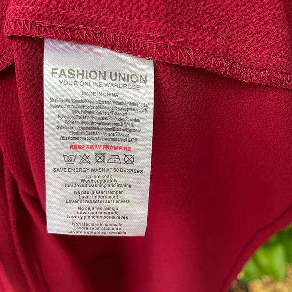 Burgundy wine swing dress with ruffles - Picture 3 of 5